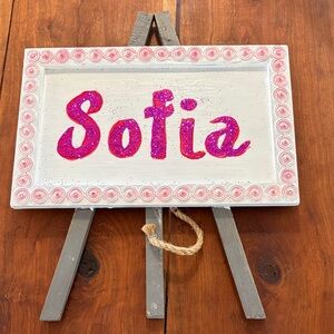 Pink and White Decorative Sofia sign